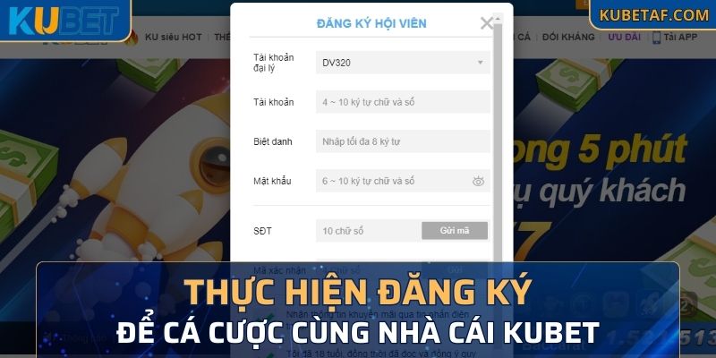 Đăng ký tài khoản để tham gia cùng nhà cái